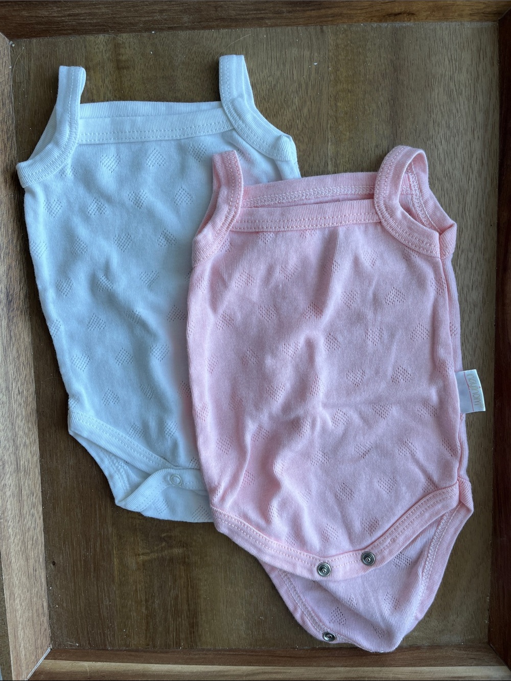 Baby Tank Bodysuit Set - Pink and White Sleeveless Onesies